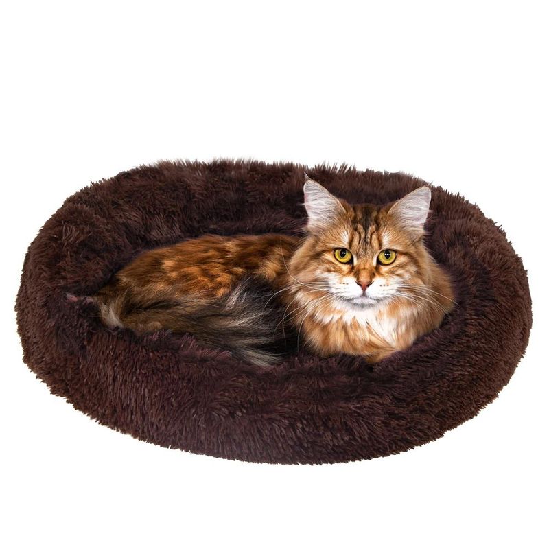 Petshop - Accesorii petshop - Culcusuri si custi - Culcusuri si saltele - Culcus pentru caini si pisici Cozy, 70 cm, marimea M, rotund, maro - Infinity.ro