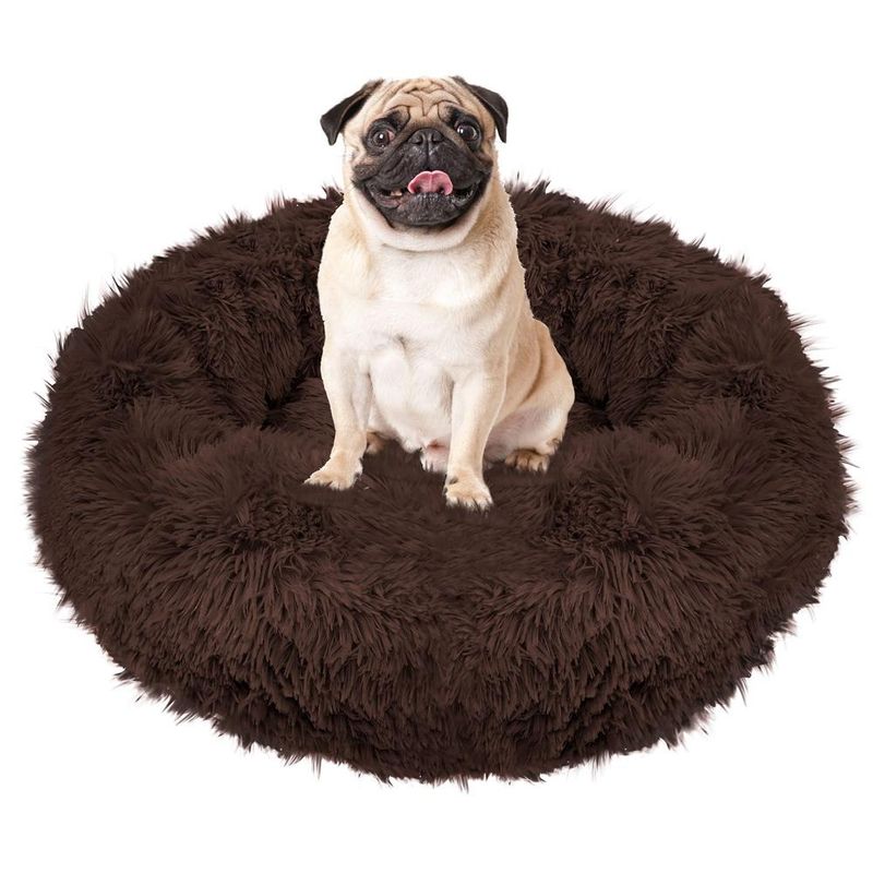 Petshop - Accesorii petshop - Culcusuri si custi - Culcusuri si saltele - Culcus pentru caini si pisici Cozy, 70 cm, marimea M, rotund, maro - Infinity.ro