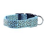 Petshop - Accesorii petshop - Zgarzi, lese si hamuri - Zgarzi - Zgarda LED pentru caini si pisici, model leopard, 36 cm, marimea S, albastru - Infinity.ro