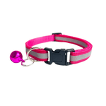 Petshop - Accesorii petshop - Zgarzi, lese si hamuri - Zgarzi - Zgarda reflectorizanta pentru caini si pisici, cu clopotel, reglabil 21-33 cm, roz - Infinity.ro