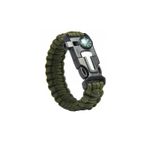 Sport si Outdoor - Accesorii si echipamente sportive - Sporturi extreme si supravietuire - Kituri supravietuire - Bratara de supravietuire multifunctionala, busola, fluier, cremene, cutit si franghie, verde - Infinity.ro