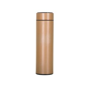 Termos smart 500 ml, afisaj temperatura LED, sita metal, auriu