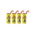 Market - Curatenie si intretinere casa - Produse menaj - Insecticide si capcane - Set 4 capcane pentru muste, banda de hartie lipicioasa, galben - Infinity.ro