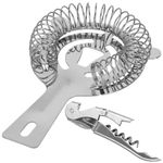 Casa si Gradina - Bucatarie si vesela - Accesorii bar - Shakere - Set bartending Springos, 12 piese, suport bambus, inox, 750 ml - Infinity.ro