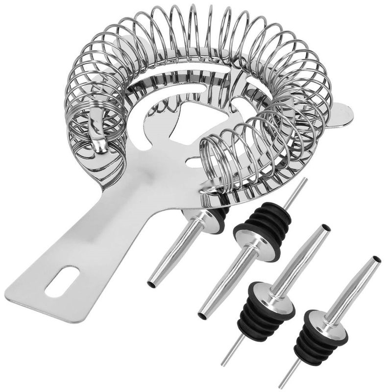 Casa si Gradina - Bucatarie si vesela - Accesorii bar - Shakere - Set bartending Springos, 12 piese, suport bambus, inox, 750 ml - Infinity.ro