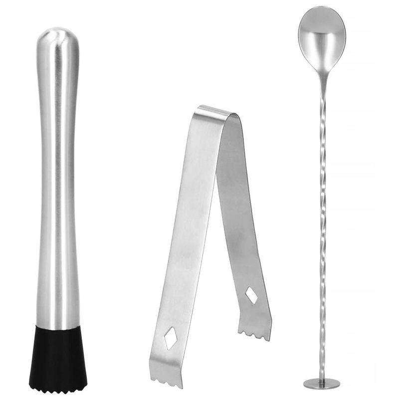 Casa si Gradina - Bucatarie si vesela - Accesorii bar - Shakere - Set bartending Springos, 12 piese, suport bambus, inox, 750 ml - Infinity.ro