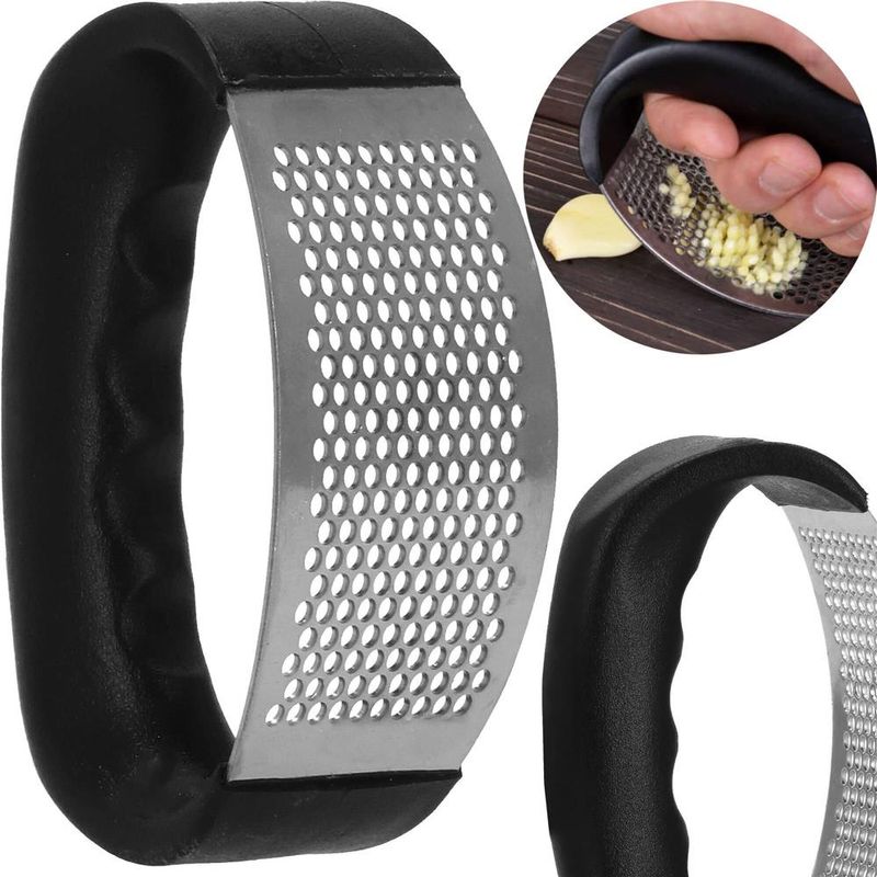 Casa si Gradina - Bucatarie si vesela - Ustensile bucatarie - Prese si storcatoare manuale - Zdrobitor de usturoi Springos, presa manuala, 10.5 x 5.3, negru/gri - Infinity.ro