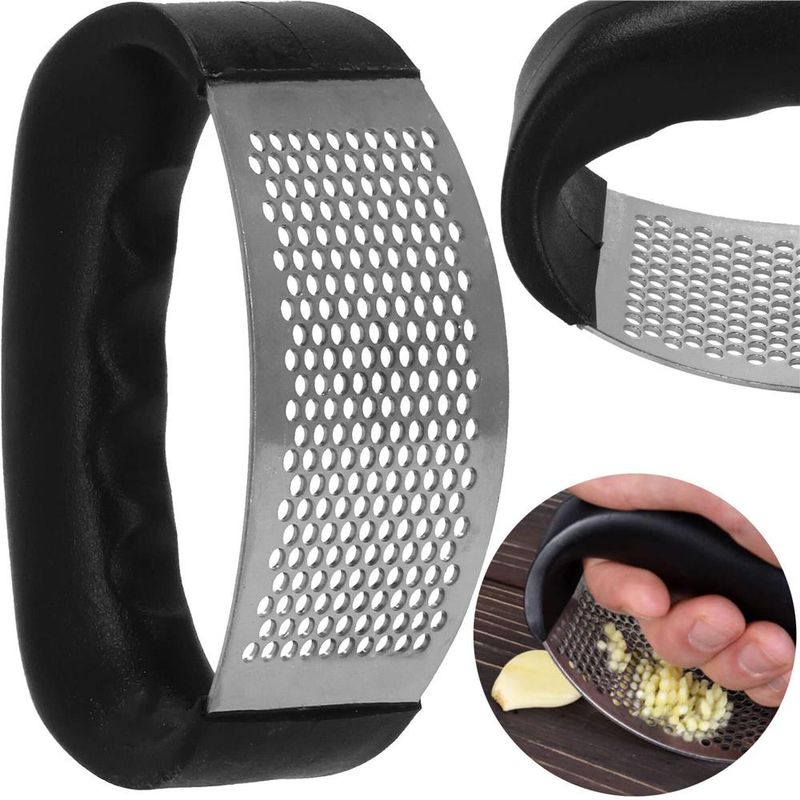 Casa si Gradina - Bucatarie si vesela - Ustensile bucatarie - Prese si storcatoare manuale - Zdrobitor de usturoi Springos, presa manuala, 10.5 x 5.3, negru/gri - Infinity.ro