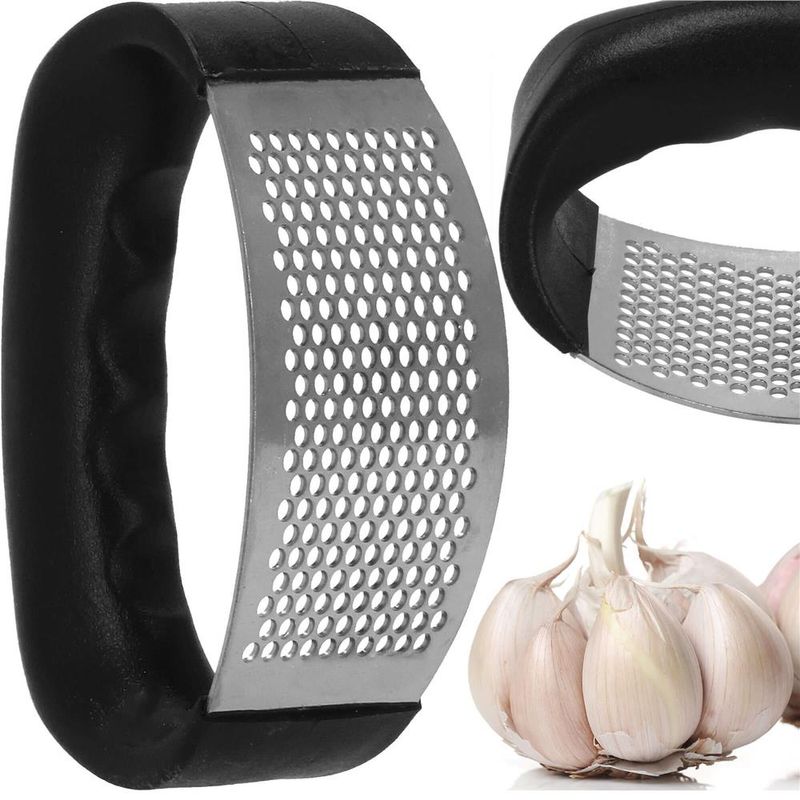 Casa si Gradina - Bucatarie si vesela - Ustensile bucatarie - Prese si storcatoare manuale - Zdrobitor de usturoi Springos, presa manuala, 10.5 x 5.3, negru/gri - Infinity.ro