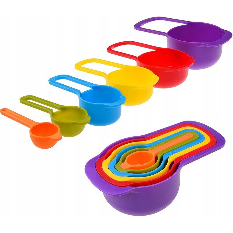 Casa si Gradina - Bucatarie si vesela - Ustensile bucatarie - Ustensile de masurat de bucatarie - Set 6 linguri de masurat pentru bucatarie, plastic, 7.5 - 250 ml, multicolor - Infinity.ro