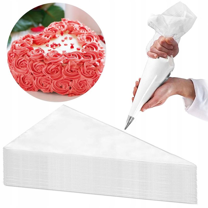 Casa si Gradina - Bucatarie si vesela - Ustensile bucatarie - Ustensile ornare prajituri - Set 100 de posuri pentru decorat Springos, 23,5 cm x 17 cm, polietilena, alb - Infinity.ro