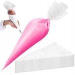 Casa si Gradina - Bucatarie si vesela - Ustensile bucatarie - Ustensile ornare prajituri - Set 100 de posuri pentru decorat Springos, 23,5 cm x 17 cm, polietilena, alb - Infinity.ro