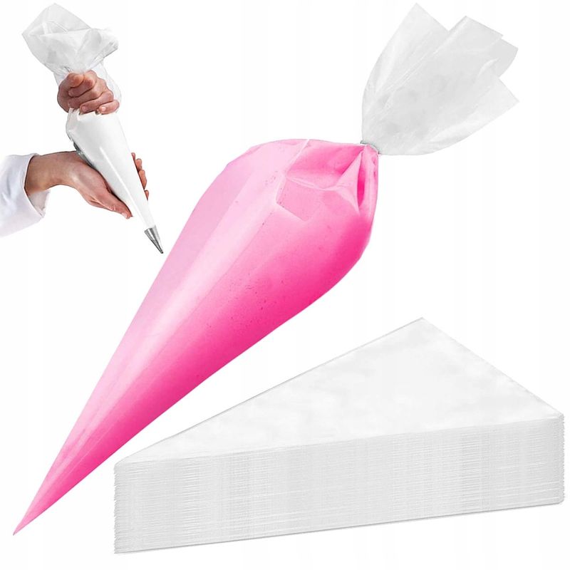 Casa si Gradina - Bucatarie si vesela - Ustensile bucatarie - Ustensile ornare prajituri - Set 100 de posuri pentru decorat Springos, 23,5 cm x 17 cm, polietilena, alb - Infinity.ro