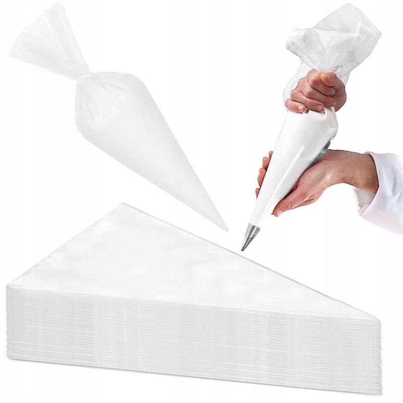 Casa si Gradina - Bucatarie si vesela - Ustensile bucatarie - Ustensile ornare prajituri - Set 100 de posuri pentru decorat Springos, 23,5 cm x 17 cm, polietilena, alb - Infinity.ro