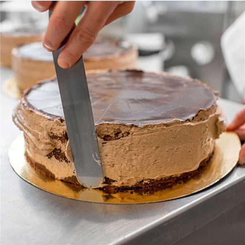 Casa si Gradina - Bucatarie si vesela - Ustensile bucatarie - Pensule, spatule si teluri bucatarie - Spatula cofetarie, 42 x 3 cm, argintiu / negru - Infinity.ro