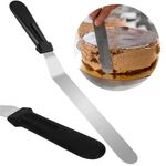 Casa si Gradina - Bucatarie si vesela - Ustensile bucatarie - Pensule, spatule si teluri bucatarie - Spatula cofetarie, 42 x 3 cm, argintiu / negru - Infinity.ro