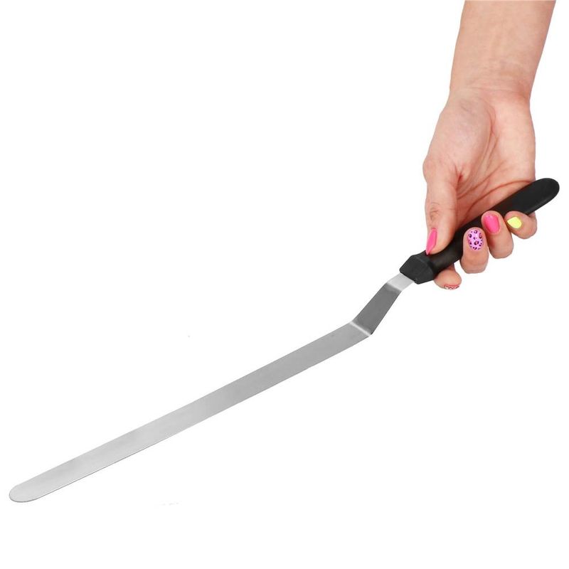 Casa si Gradina - Bucatarie si vesela - Ustensile bucatarie - Pensule, spatule si teluri bucatarie - Spatula cofetarie, 42 x 3 cm, argintiu / negru - Infinity.ro