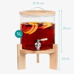 Casa si Gradina/Bucatarie si vesela/Accesorii bar/Carafe si decantoare - Dozator de bauturi din sticla Navaris cu robinet si stand, 5 l, Maro, 46785.04 - Infinity.ro
