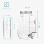 Casa si Gradina/Bucatarie si vesela/Accesorii bar/Carafe si decantoare - Dozator de bauturi cu infuzor de fructe si insertie de gheata Navaris, 4 l, 52425.01 - Infinity.ro