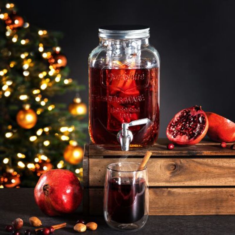 Casa si Gradina/Bucatarie si vesela/Accesorii bar/Carafe si decantoare - Dozator de bauturi cu infuzor de fructe si insertie de gheata Navaris, 4 l, 52425.01 - Infinity.ro