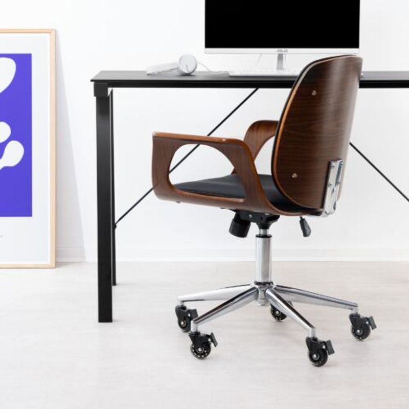 Casa si Gradina - Mobilier - Feronerie si accesorii mobila - Set 5 Roti pentru scaun de birou tija 10 mm, Kwmobile, Negru, Poliuretan, 55603.01 - Infinity.ro