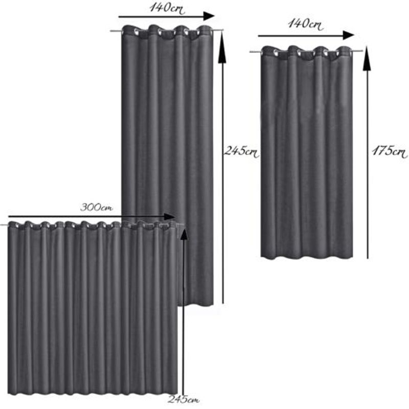 Casa si Gradina - Textile si covoare - Perdele si draperii - Perdele - Perdea opaca Stella cu inele Jemidi, 300 x 245 cm, Negru, Poliester, 55288.01.01 - Infinity.ro