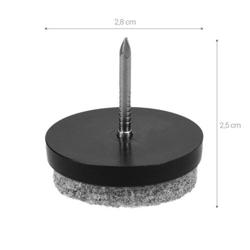 Casa si Gradina - Mobilier - Feronerie si accesorii mobila - Set 20 Planoare din pasla cu cuie, 28 mm, 45905.3.01 - Infinity.ro