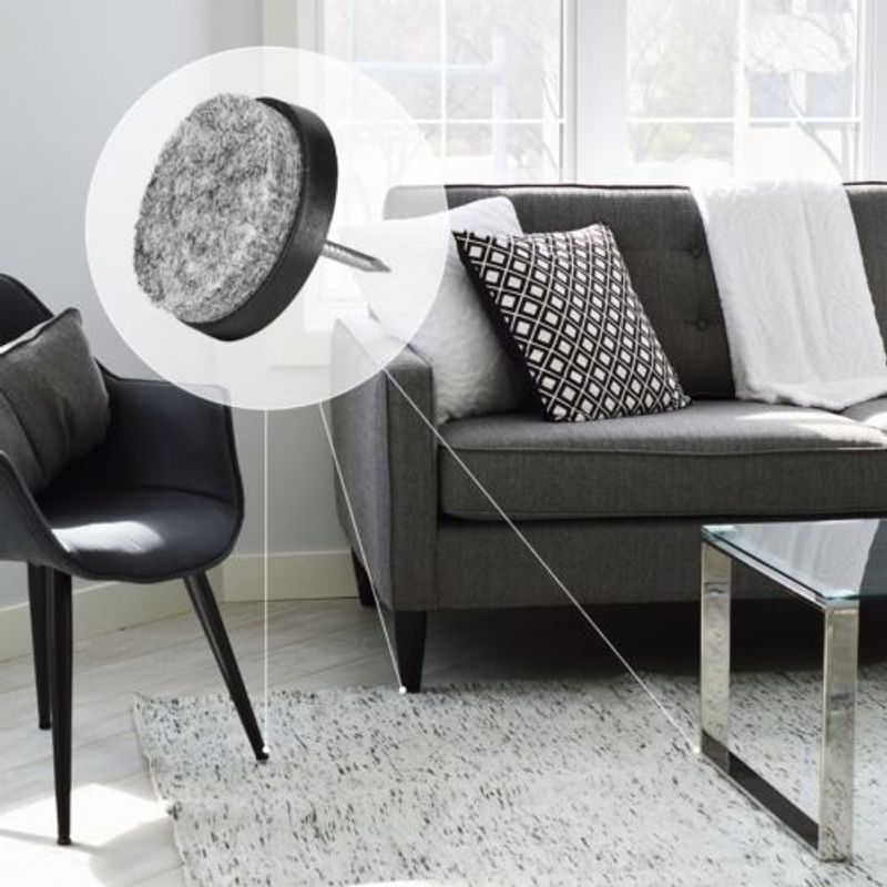 Casa si Gradina - Mobilier - Feronerie si accesorii mobila - Set 20 Planoare din pasla cu cuie, 28 mm, 45905.3.01 - Infinity.ro