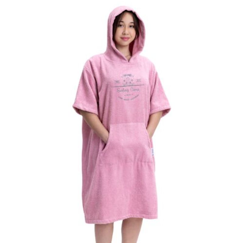Casa si Gradina - Textile si covoare - Textile baie - Halate de baie - Poncho de baie pentru copii Homelevel, 10-13 ani, Roz, Bumbac organic, 54980.43 - Infinity.ro