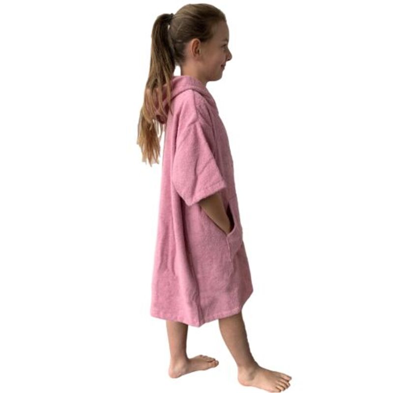 Casa si Gradina - Textile si covoare - Textile baie - Halate de baie - Poncho de baie pentru copii Homelevel, 3-5 ani, Roz, Bumbac organic, 54980.44 - Infinity.ro