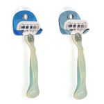 Casa si Gradina - Sanitare - Suporturi si accesorii baie - Suporturi baie - Set 2 Suporti cu ventuza pentru aparat de ras, Kwmobile, Albastru, Plastic, 48032.12 - Infinity.ro