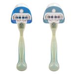 Casa si Gradina - Sanitare - Suporturi si accesorii baie - Suporturi baie - Set 2 Suporti cu ventuza pentru aparat de ras, Kwmobile, Albastru, Plastic, 48032.12 - Infinity.ro
