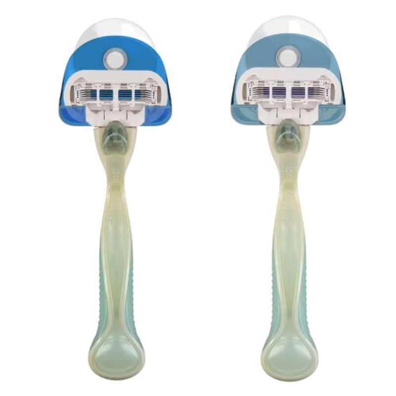 Casa si Gradina - Sanitare - Suporturi si accesorii baie - Suporturi baie - Set 2 Suporti cu ventuza pentru aparat de ras, Kwmobile, Albastru, Plastic, 48032.12 - Infinity.ro