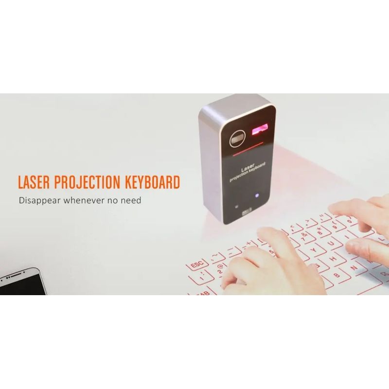 PC, gaming si accesorii - Periferice PC - Tastaturi - Tastatura Virtuala, Proiectie Laser, Windows, Mac, iOS, Android, Bluetooth si Usb cu functie de mouse - Infinity.ro