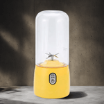 Electronice si Electrocasnice - Electrocasnice bucatarie - Mixere, tocatoare & roboti de bucatarie - Blendere si mini tocatoare - Mini Blender Electric, MYRIVER, 35W, 1800 RPM, portabil, multifunctional, 410 ml, 6 Lame 3D, acumulator, galben - Infinity.ro