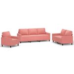 Casa si Gradina - Mobilier - Seturi de mobilier - Seturi living - Set de canapele cu perne, 3 piese, catifea, roz, model 1 - Infinity.ro