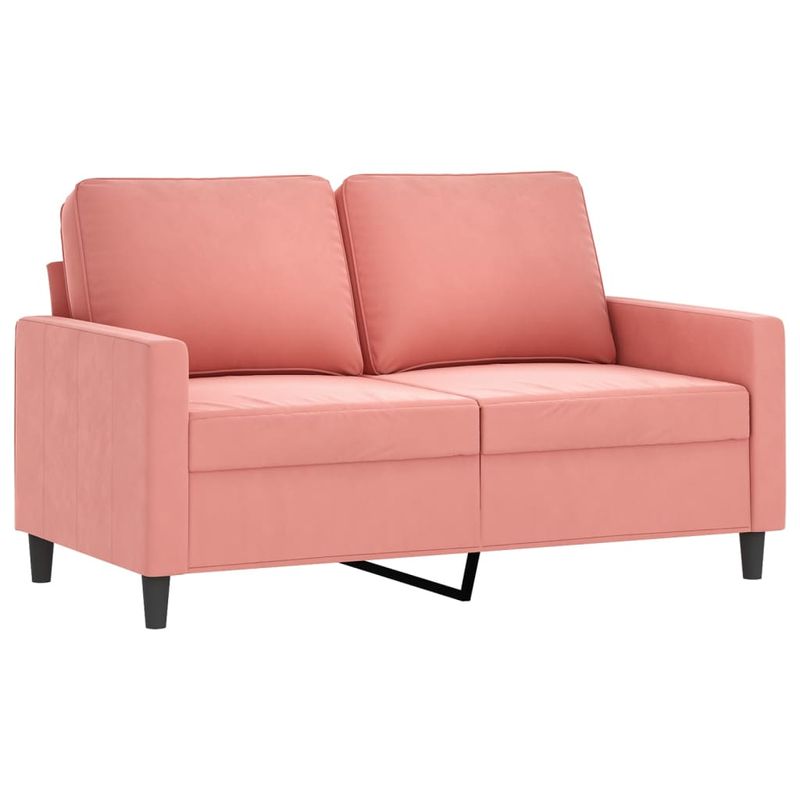 Casa si Gradina - Mobilier - Seturi de mobilier - Seturi living - Set de canapele cu perne, 3 piese, catifea, roz, model 3 - Infinity.ro