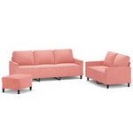Casa si Gradina - Mobilier - Seturi de mobilier - Seturi living - Set de canapele cu perne, 3 piese, catifea, roz, model 3 - Infinity.ro