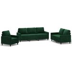 Casa si Gradina - Mobilier - Seturi de mobilier - Seturi living - Set de canapele cu perne, 3 piese, catifea, verde inchis, model 1 - Infinity.ro