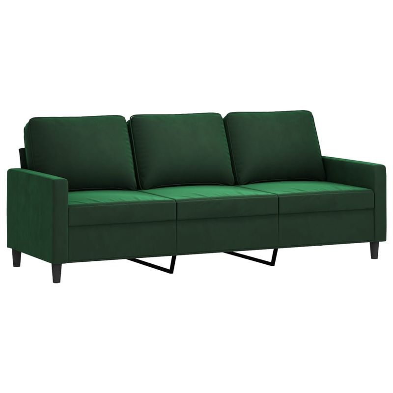 Casa si Gradina - Mobilier - Seturi de mobilier - Seturi living - Set de canapele cu perne, 3 piese, catifea, verde inchis, model 1 - Infinity.ro