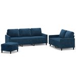 Casa si Gradina - Mobilier - Seturi de mobilier - Seturi living - Set de canapele cu perne, 3 piese, catifea, albastru, model 3 - Infinity.ro