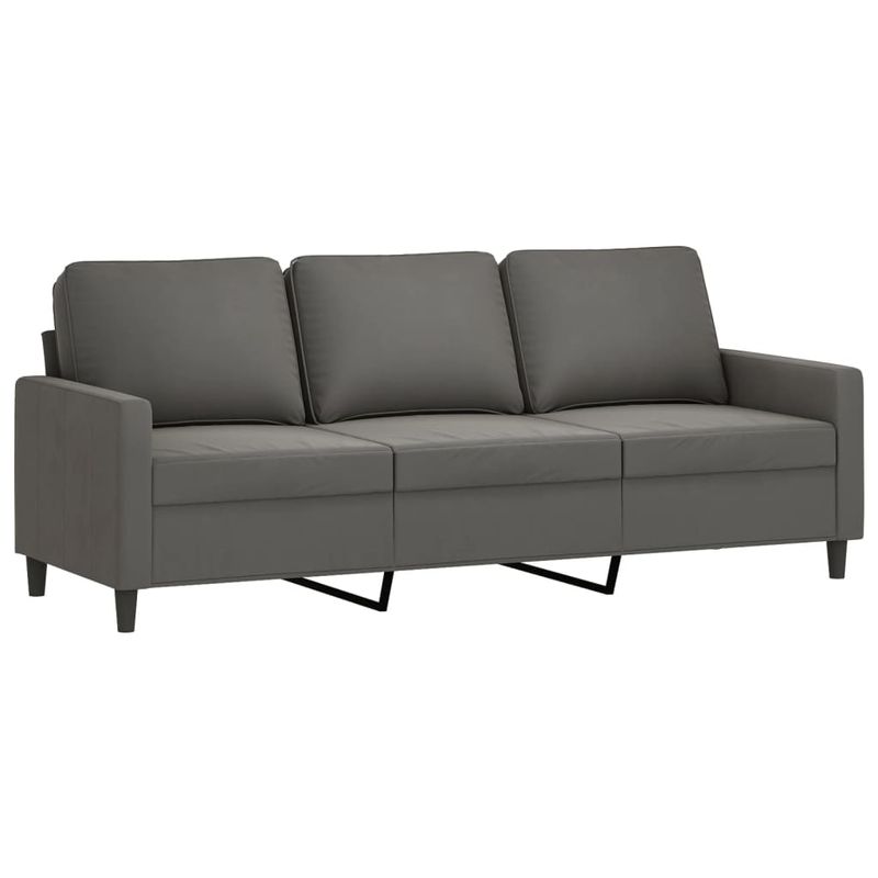 Casa si Gradina - Mobilier - Seturi de mobilier - Seturi living - Set de canapele cu perne, 3 piese, catifea, gri inchis, model 3 - Infinity.ro