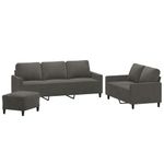 Casa si Gradina - Mobilier - Seturi de mobilier - Seturi living - Set de canapele cu perne, 3 piese, catifea, gri inchis, model 3 - Infinity.ro