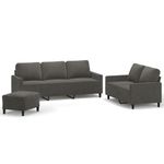 Casa si Gradina - Mobilier - Seturi de mobilier - Seturi living - Set de canapele cu perne, 3 piese, catifea, gri inchis, model 3 - Infinity.ro