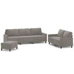 Casa si Gradina - Mobilier - Seturi de mobilier - Seturi living - Set de canapele cu perne, 3 piese, catifea, gri deschis, model 4 - Infinity.ro