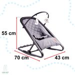 Casa si Gradina - Mobilier - Mobilier copii - Balansoare, leagane si hamace - Balansoar Lulilo, 0-6 luni, poliester si metal, ajustare in 4 trepte, gri - Infinity.ro