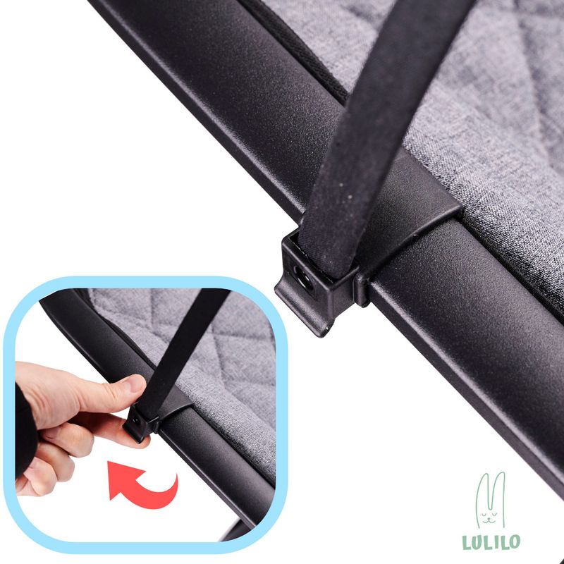Casa si Gradina - Mobilier - Mobilier copii - Balansoare, leagane si hamace - Balansoar Lulilo, 0-6 luni, poliester si metal, ajustare in 4 trepte, gri - Infinity.ro