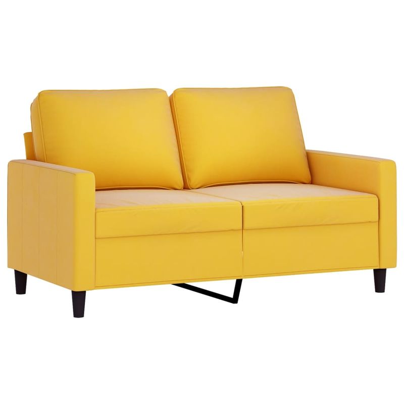 Casa si Gradina - Mobilier - Seturi de mobilier - Seturi living - Set de canapele cu perne, 3 piese, catifea, galben, model 3 - Infinity.ro