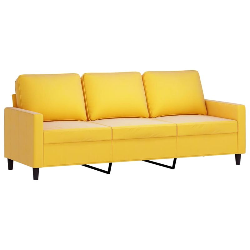 Casa si Gradina - Mobilier - Seturi de mobilier - Seturi living - Set de canapele cu perne, 3 piese, catifea, galben, model 3 - Infinity.ro