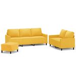 Casa si Gradina - Mobilier - Seturi de mobilier - Seturi living - Set de canapele cu perne, 3 piese, catifea, galben, model 3 - Infinity.ro